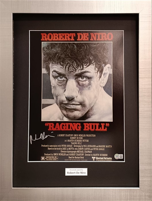 LOT 14 - ROBERT DE NIRO SIGNED 'RAGING BULL' POSTER